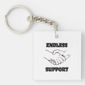 無限のサポート – UnityとTrusのハンドシェイクシンボル キーホルダー (正面)