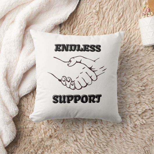 無限のサポート – UnityとTrusのハンドシェイクシンボル クッション (ブランケット)