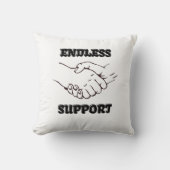 無限のサポート – UnityとTrusのハンドシェイクシンボル クッション (正面)