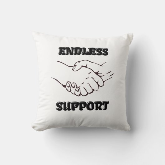 無限のサポート – UnityとTrusのハンドシェイクシンボル クッション (正面)