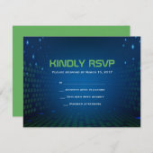 無限のビデオ賭博のバーの(ユダヤ教の)バル・ミツバーの応答カード 出欠カード (正面/裏面)