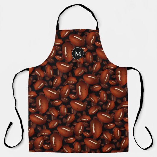 無限のフットボールパターン秋スポーツモノグラムの エプロン (正面)