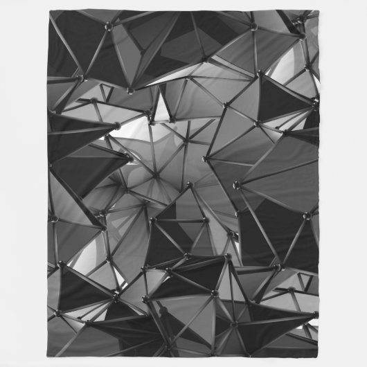 無限のモノクロ： フリースブランケット (正面)