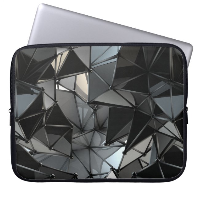 無限のモノクロ： ラップトップスリーブ (正面)