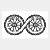 無限の二輪の自由 長方形シール (正面)