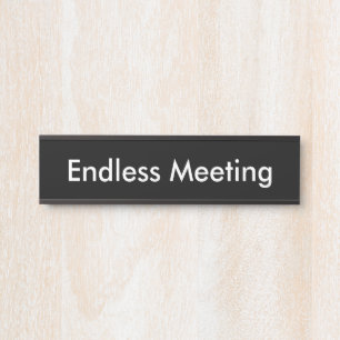 無限の会議会議室ブラック サインプレート