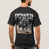 無限の力 - チャージングブル モチベーション Tシャツ (裏面)