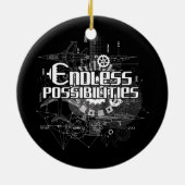 無限の可能性の航空機の設計図エンジニア セラミックオーナメント (裏面)
