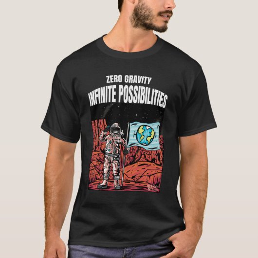 無限の可能性メンズブラック Tシャツ (正面)