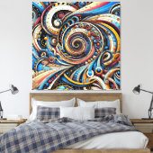 無限の可能性抽象芸術夢スパイラル キャンバスプリント (インサイチュ (寝室))