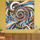 無限の可能性抽象芸術夢スパイラル キャンバスプリント (インサイチュ (リビング))