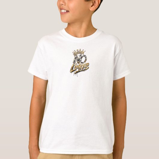 無限の可能性 ゴールドクラウン ラグジュアリーデザイン Tシャツ (正面)