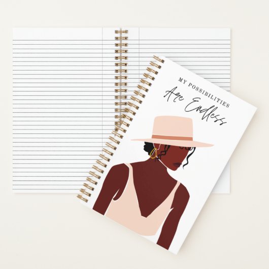無限の可能性 |黒い女の子 |緩和曲線 ノートブック (内側)