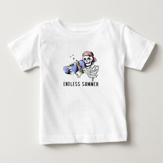 無限の夏のおもしろい骨格 ベビーTシャツ (正面)