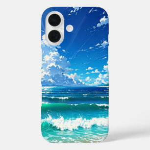 無限の夏の海地平線 iPhone 16ケース
