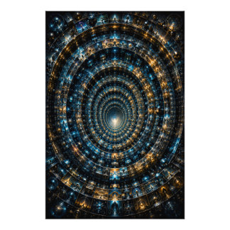 無限の宇宙ミクロモザイクトンネル 3D ポスター