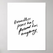 無限の平和が彼女を見つけた – 引用文 ポスター (正面)