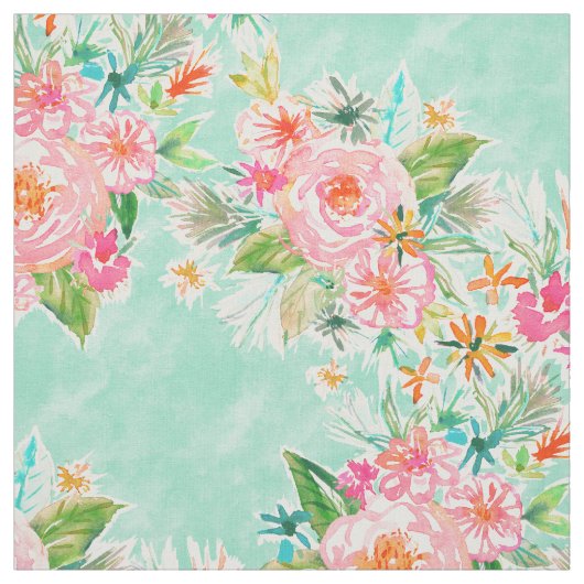 無限の幸せで明るい花柄 ファブリック (見本)