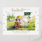 無限の幸せ クリスマス ホリデー ホイル ポストカード (正面)
