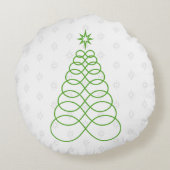 無限の愛のクリスマスツリー – 赤、緑、銀 ラウンドクッション (裏面)