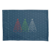 無限の愛のクリスマスツリー – 赤、緑、銀 枕カバー (正面左)