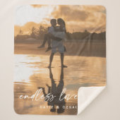 無限の愛のスクリプトモダンカップルの写真ギフト シェルパブランケット (正面)