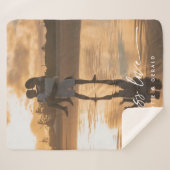 無限の愛のスクリプトモダンカップルの写真ギフト シェルパブランケット (正面(横))