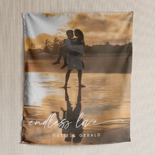 無限の愛のスクリプトモダンカップルの写真ギフト シェルパブランケット