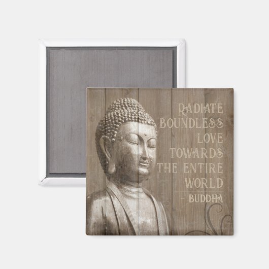 無限の愛の仏像の瞑想を放射 マグネット (正面/裏面)