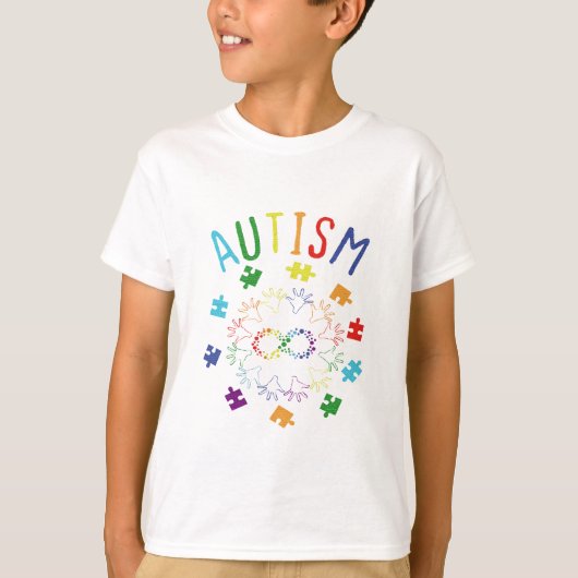 無限の愛の自閉症意識は言葉を必要としない Tシャツ (正面)