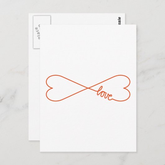 無限の愛, ハート型の無限大記号 ポストカード (正面/裏面)