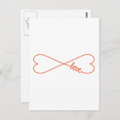 無限の愛、ハート形の無限大のサイン ポストカード (正面/裏面)