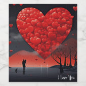 無限の愛：バレンタインワインラベル ワインラベル (シングルラベル)