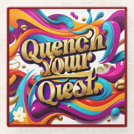 「無限の成長」 ガラスコースター (正面)