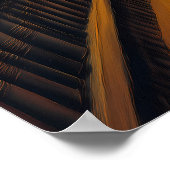 無限の本を持つ超現実的スパイラルライブラリー ポスター (角)