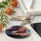 無限の空の水の色の馬 キーホルダー (側面)