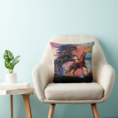 無限の空の水の色の馬 クッション (椅子)