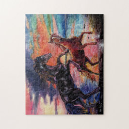 無限の空の水の色の馬 ジグソーパズル