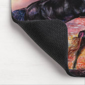 無限の空の水の色の馬 マウスパッド (コーナー)