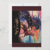 無限の空を駆けるロマンチックな水彩の馬 招待状 (裏面)