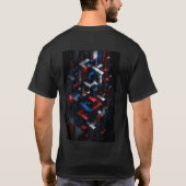 無限の立方体イリュージョン | アルティメット3D幾何学デザイン Tシャツ (裏面)