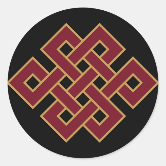 無限の結び目　仏教のシンボル ラウンドシール (正面)