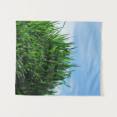 無限の背景に緑の草 タペストリー (正面(横))