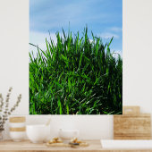 無限の背景に緑の草 ポスター (キッチン)