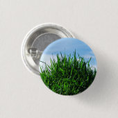 無限の背景に緑の草 缶バッジ (正面&裏面)