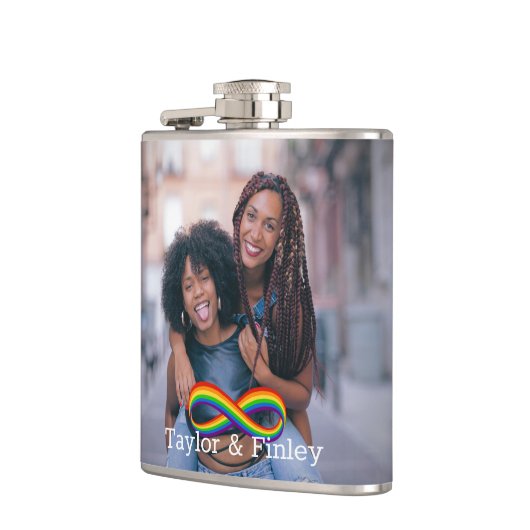 無限の虹の好意を追加フォトゲイ結婚のフラスコ フラスク (左)