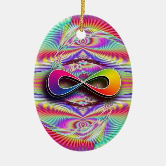 無限の虹（単語を追加） セラミックオーナメント (正面)