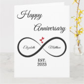 無限の記念日カード | 名前と年 カード (黄色い花)