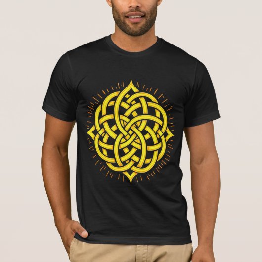 無限の調和:聖なる曼荼羅 ケルトシンボルアート Tシャツ (正面)