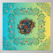 無限の豪華さ、メーンディグリーンフローラアート ポスター (正面)